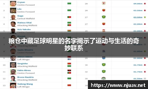 粮仓中藏足球明星的名字揭示了运动与生活的奇妙联系